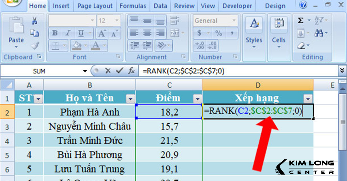 lỗi The formula you typed contains an error