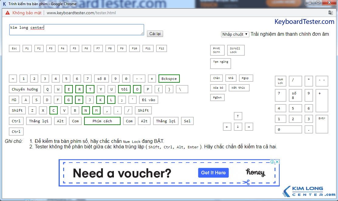 kiểm tra nút bấm laptop